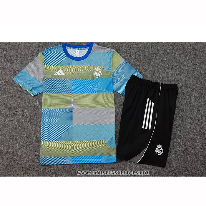Chandal del Real Madrid 25-26 Manga Corta Azul Verde - Pantalon Corto